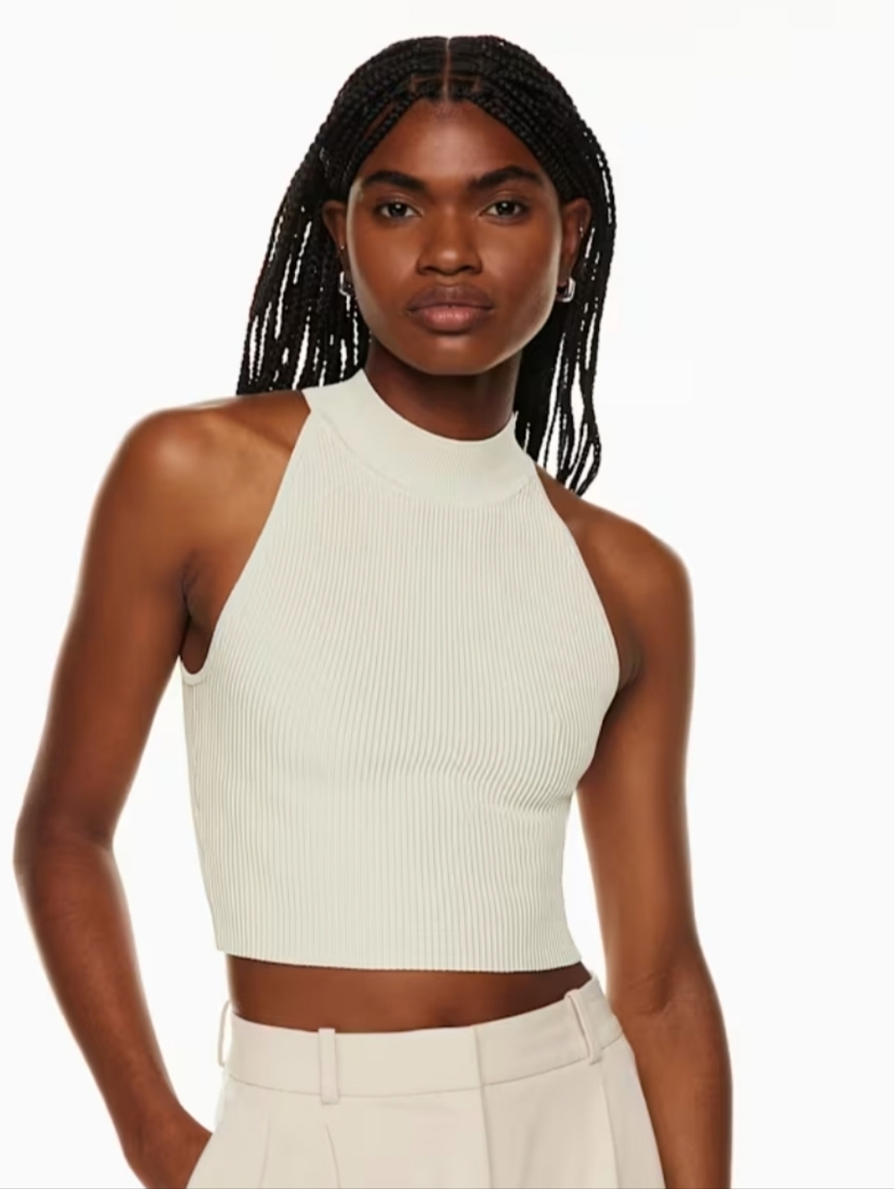 Aritzia BabatonSculpt Knit Mockneck Halter Top XS